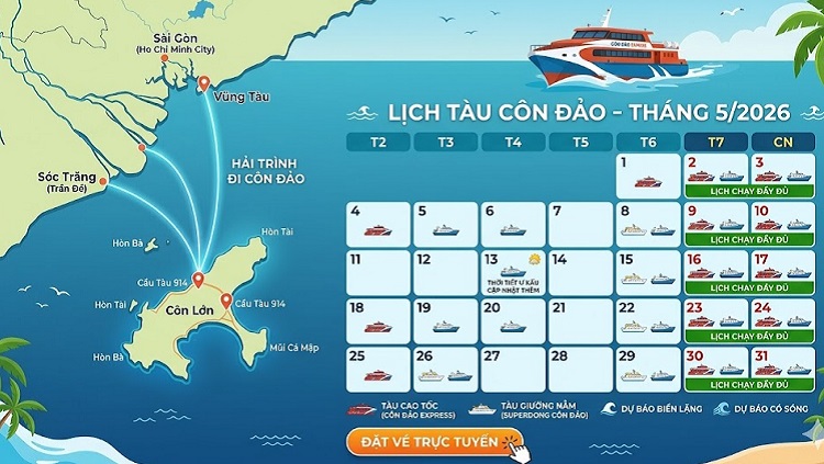 Lịch tàu Côn Đảo 5/2206